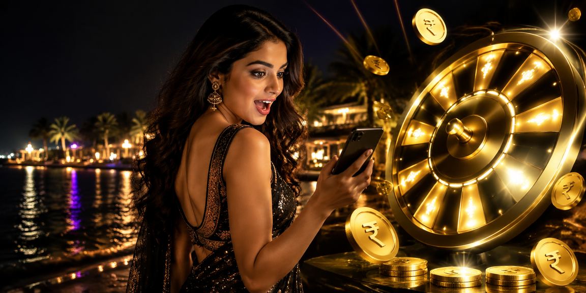 Closeup of roulette wheel with rupee symbol and betting chips