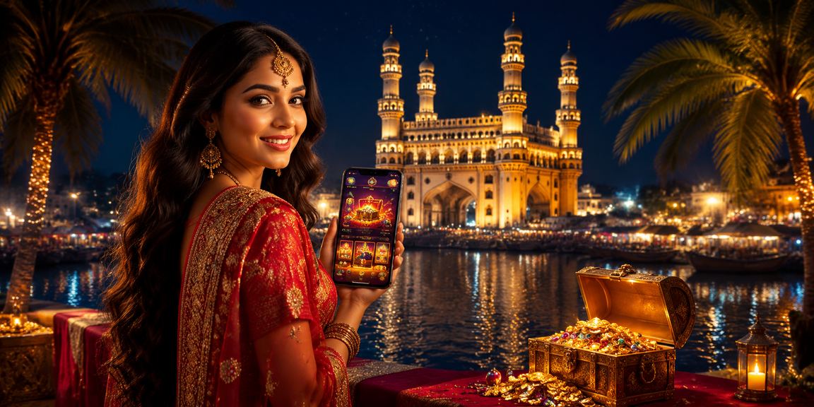 Mobile casino user registering in Hyderabad with traditional attire