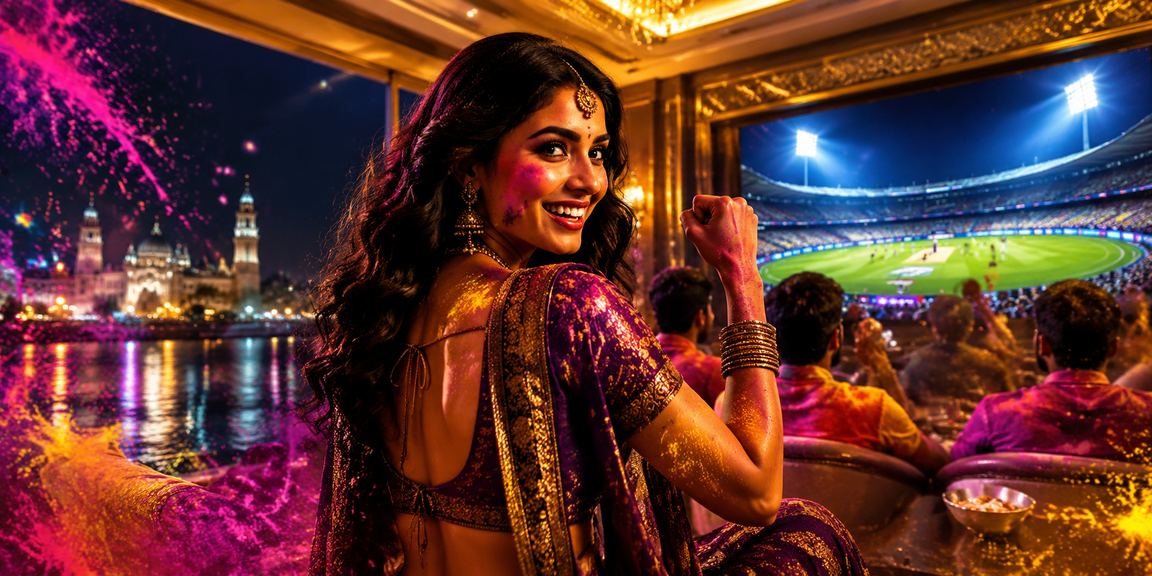 Colorful Holi festival with online Aviator betting