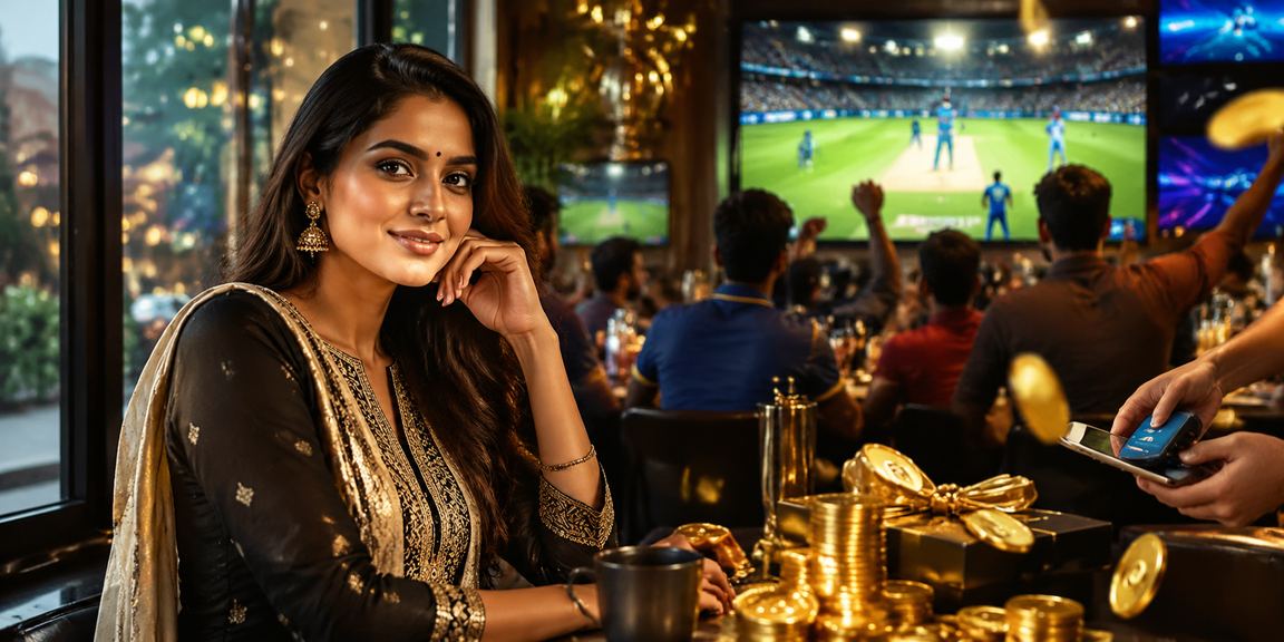 Indian cricket fan placing bet using mobile